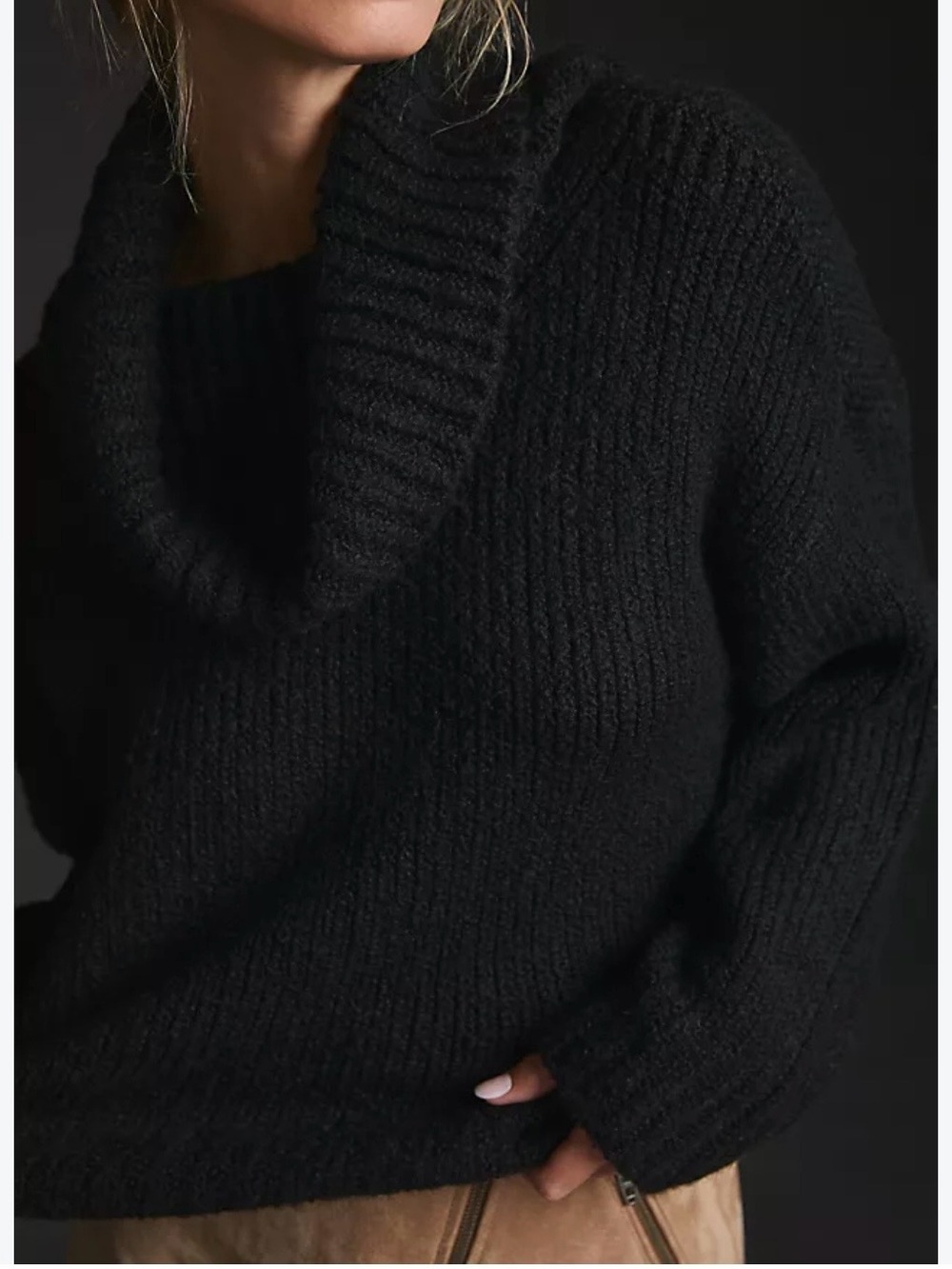 Pilcro Black Cowl Neck Sweater Size Large